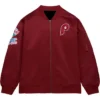 Philadelphia Phillies Burgundy Zipper Bomber Jacket