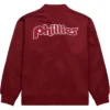 Philadelphia Phillies Burgundy Zipper Bomber Jacket Back