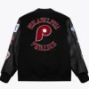 Philadelphia Phillies Full Snap Black Varsity Jacket Back