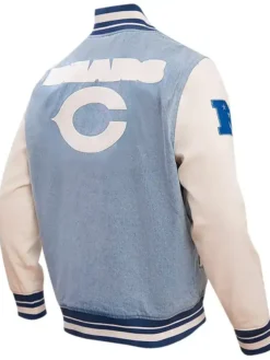 Philadelphia Phillies Full Snap Denim Varsity Jacket Back