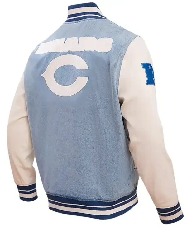 Philadelphia Phillies Full Snap Denim Varsity Jacket Back