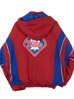Philadelphia Phillies Red Vintage Pullover Jacket Back