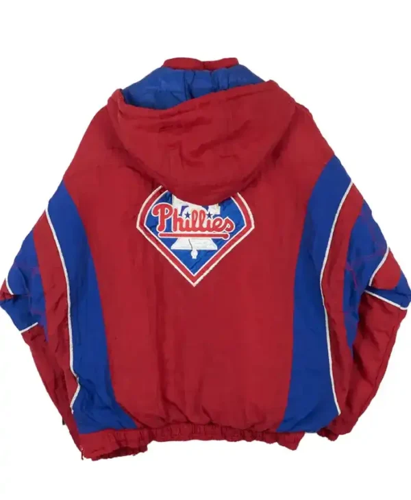 Philadelphia Phillies Red Vintage Pullover Jacket Back
