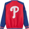 Philadelphia Phillies Starter Satin Full Snap Varsity Jacket Back