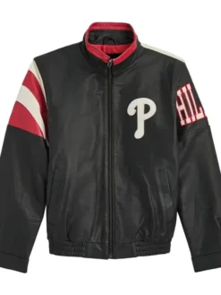 Philadelphia Phillies Vintage Bomber Leather Zipper Jacket