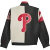 Philadelphia Phillies Vintage Bomber Leather Zipper Jacket Back