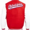 Philadelphia Phillies Wool Red And White Varsity Jacket Back