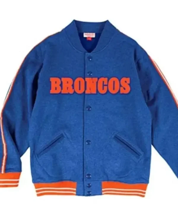 Piper NFL Denver Broncos Play Call Blue Varsity Jacket
