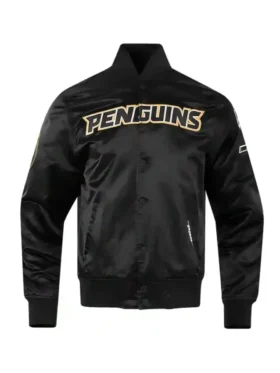 Pittsburgh Penguins Black Classic Satin Varsity Jacket