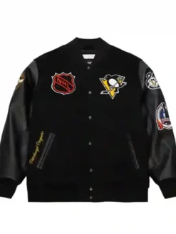 Pittsburgh Penguins Black Team Logo Wool Varsity Jacket