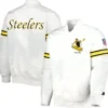 Pittsburgh Steelers Satin White Varsity Jacket