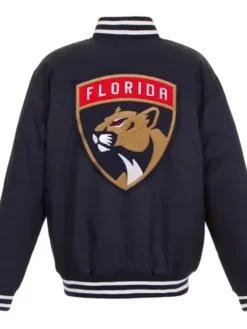 Rath Florida Panthers Front Hit Poly Twill Navy Jacket Back
