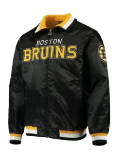 Reba Sauer Boston Bruins Starter Black Satin Jacket