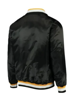 Reba Sauer Boston Bruins Starter Black Satin Jacket Back