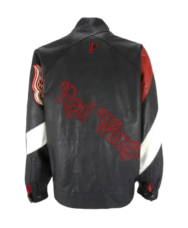 Red Wings Vintage Black Leather Zip Up Jacket Back