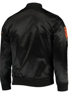 Ricky San Francisco Giants Black Satin Varsity Jacket Back