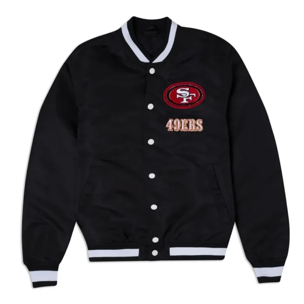 Romeo San Francisco 49ers Black Varsity Jacket