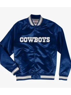 Roxane Dallas Cowboys Lightweight Blue Satin Varsity Jacket