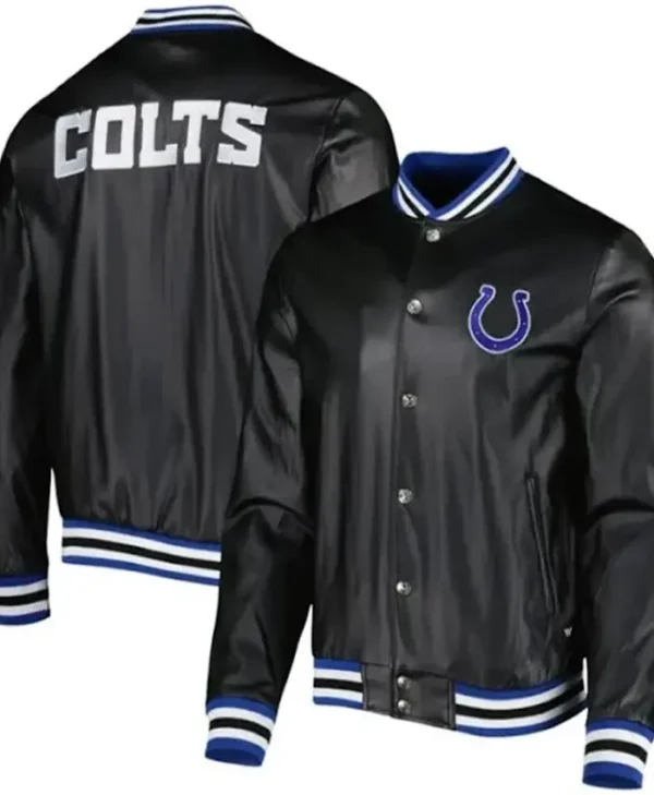 Royce Hudson Indianapolis Colts Black Satin Varsity Jacket
