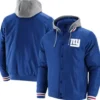 Sabina New York Giants Blue Hooded Varsity Jacket