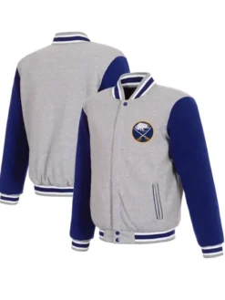Sabres Grey And Blue Wool Varsity Jacket