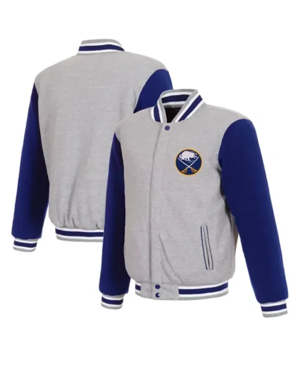 Sabres Grey And Blue Wool Varsity Jacket