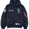 Seattle Mariners Navy Blue Hooded Ma-1 Bomber Jacket