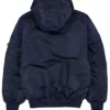 Seattle Mariners Navy Blue Hooded Ma-1 Bomber Jacket Back