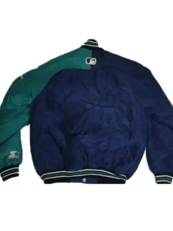 Seattle Mariners Navy Blue Vintage Varsity Jacket Back