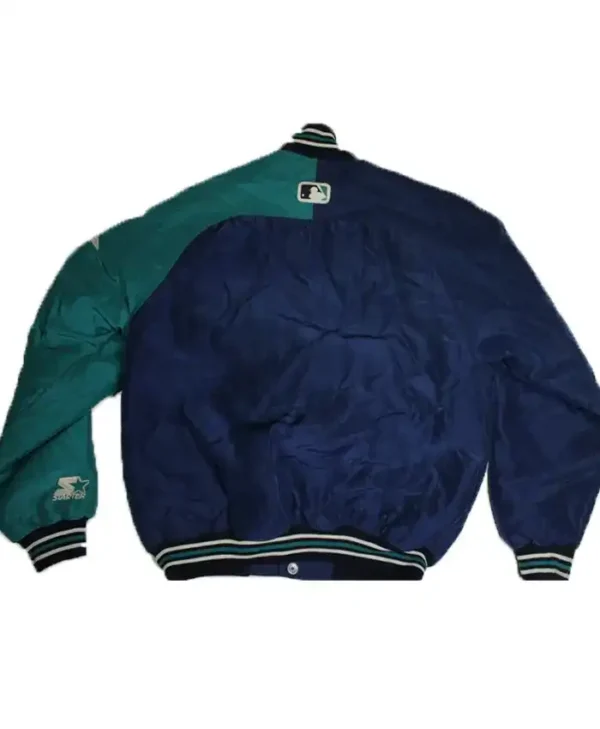 Seattle Mariners Navy Blue Vintage Varsity Jacket Back