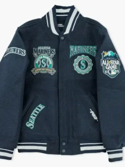 Seattle Mariners Navy Blue Wool Varsity Jacket