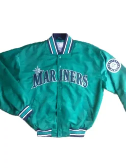 Seattle Mariners Sea Green Vintage Starter Satin Varsity Jacket