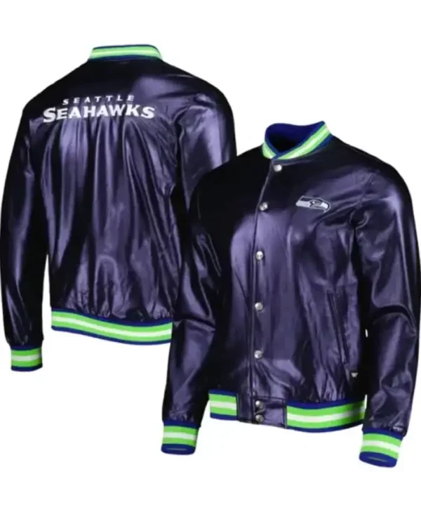 Seattle Seahawks Purple Satin Varsity Jacket