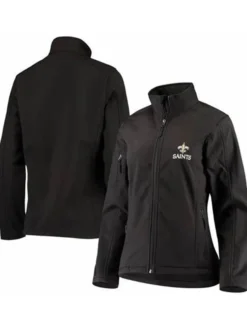 Sheila New Orleans Saints Black Zip Track Jacket