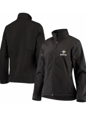 Sheila New Orleans Saints Black Zip Track Jacket