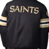 Shelton New Orleans Saints Black Satin Jacket Back
