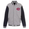 Sipes Montreal Canadiens Gray And Black Wool Varsity Jacket