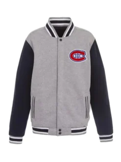 Sipes Montreal Canadiens Gray And Black Wool Varsity Jacket