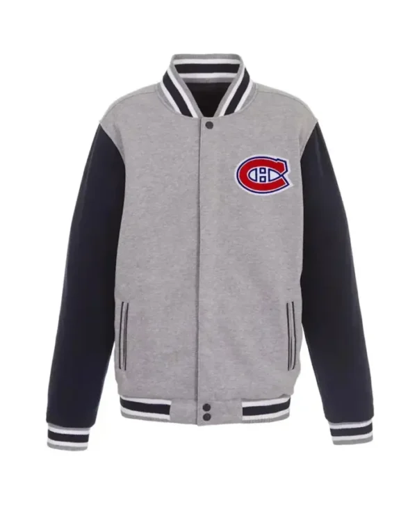 Sipes Montreal Canadiens Gray And Black Wool Varsity Jacket