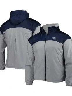 Sophia Dallas Cowboys Zip Grey Windbreaker Jacket
