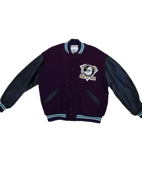 Spinka Anaheim Ducks Black Vintage Varsity Jacket