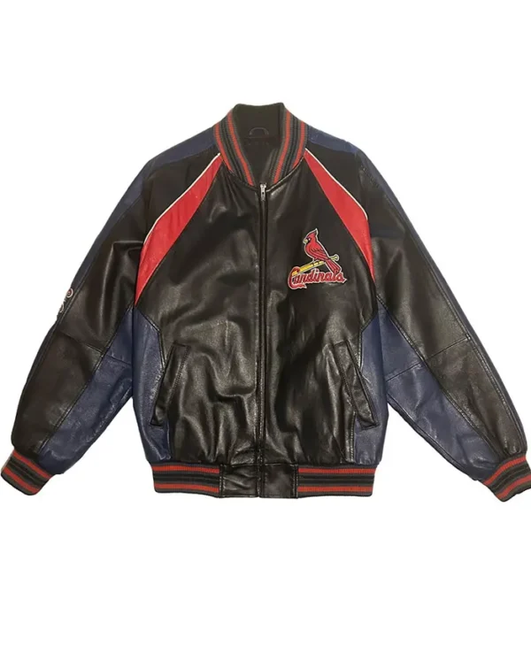 St Louis Cardinals Leather Vintage Zipper Bomber Jacket