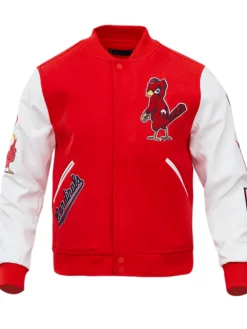St Louis Cardinals Red And White Wool Varsity Jacket