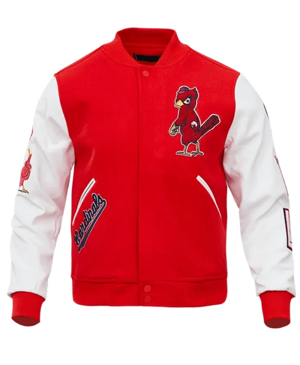 St Louis Cardinals Red And White Wool Varsity Jacket