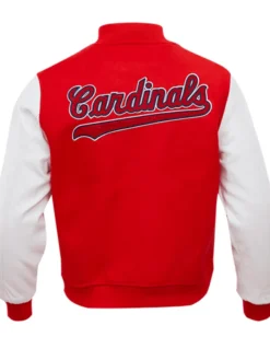 St Louis Cardinals Red And White Wool Varsity Jacket Back