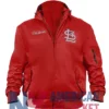 St Louis Cardinals Red Bomber Zip Ma-1 Hooded Jacket