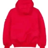 St Louis Cardinals Red Zip Ma 1 Hooded Bomber Jacket Back