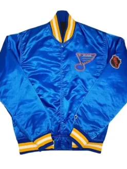 St. Louis Blues Blue Satin 1990s Varsity Jacket