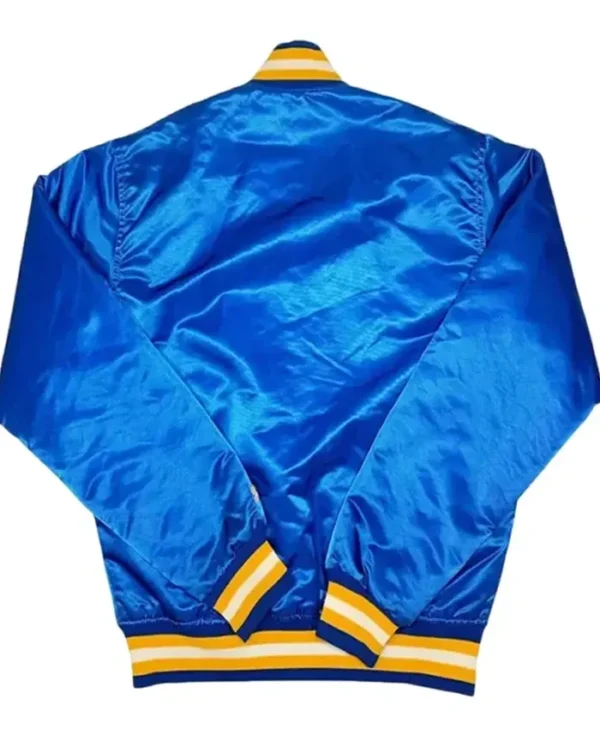 St. Louis Blues Blue Satin 1990s Varsity Jacket Back