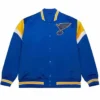 St. Louis Blues Snap Blue Satin Jacket